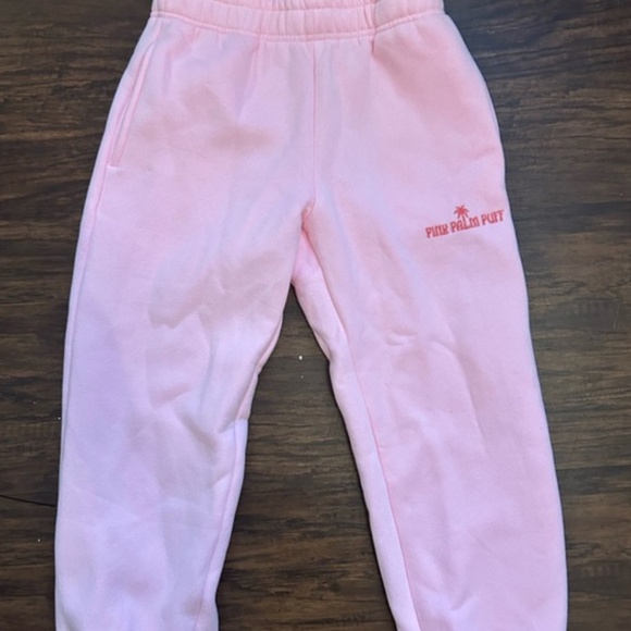 Pink palm puff sweatpants - Picture 1 of 2